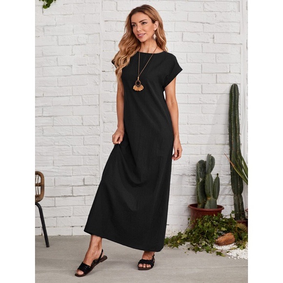 Cotton Maxi Dress Black main image 0